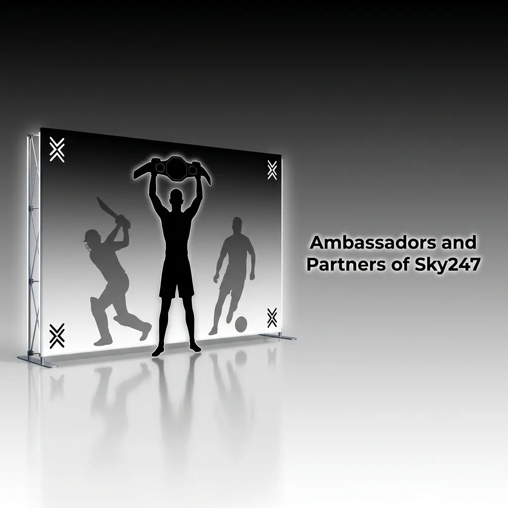 Sky247 ambassadors, cricket partnerships, sports sponsorships, and media affiliates in India