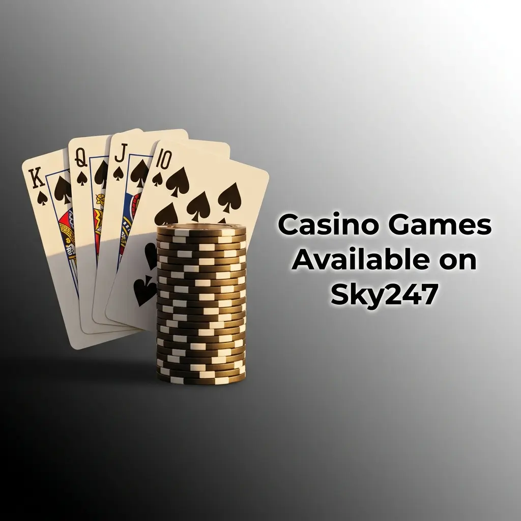 Sky247 casino games including Live Dealer, Andar Bahar, Teen Patti, Slots, and Crash Games for Indian players