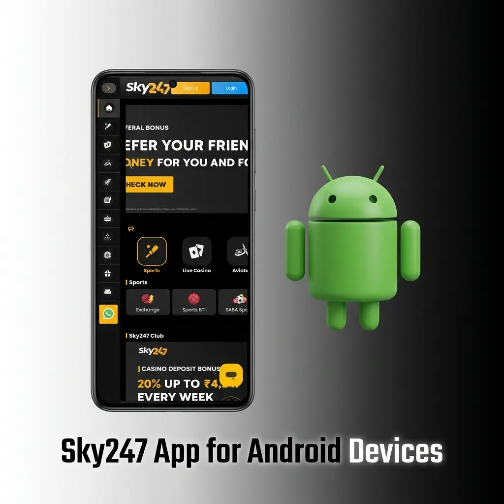 Sky247 Android app APK download and installation steps for devices running Android 5.0 or higher