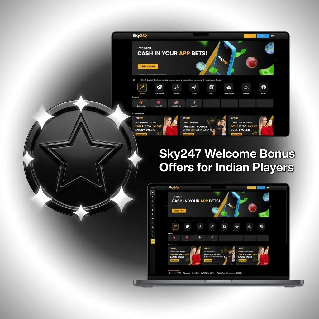 Sky247 welcome bonus offers for Indian players including cashback, deposit bonuses, and weekly rewards up to INR 10,247