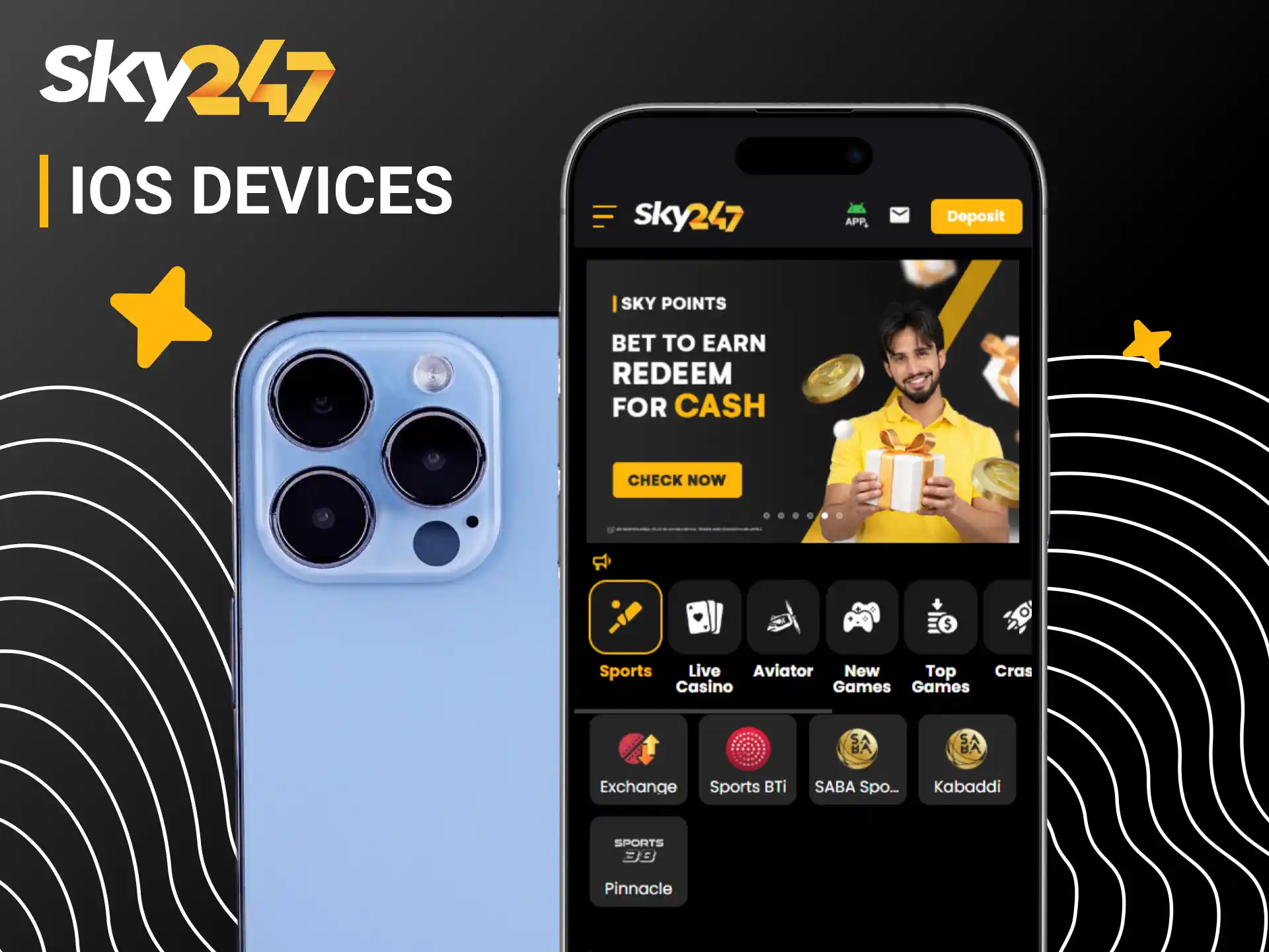Review supported iOS smartphones to install the Sky247 mobile app.