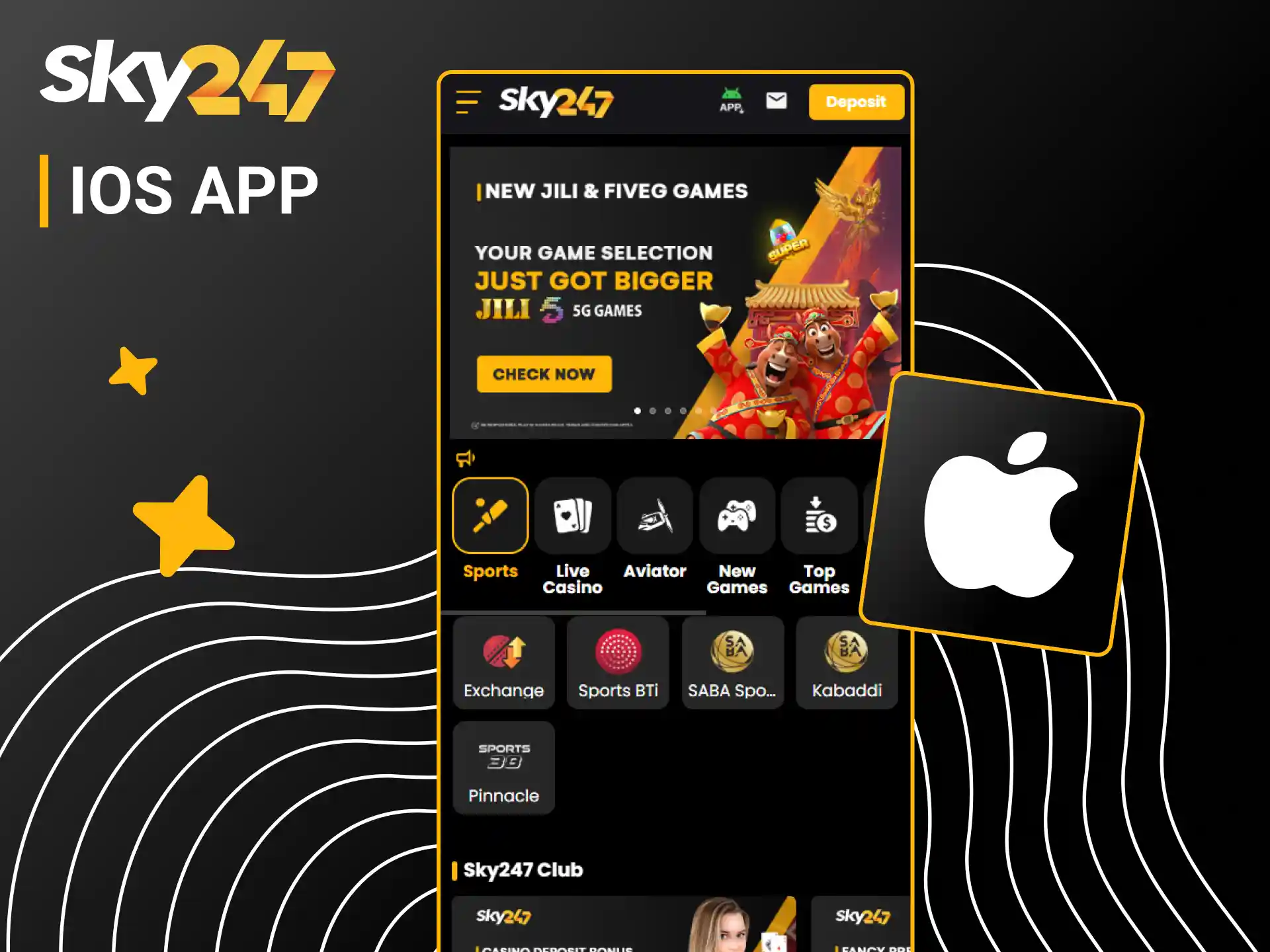 Explore top features of the Sky247 app for iOS smart devices.