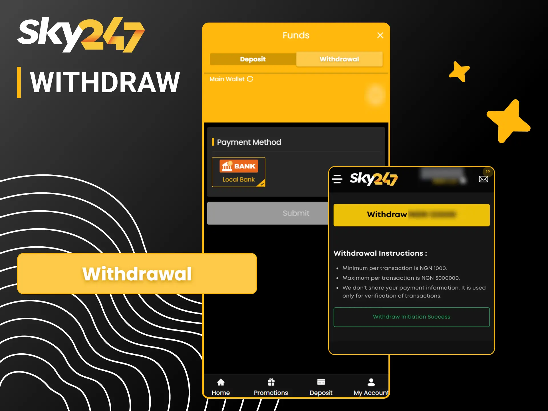 Find out how to withdraw funds from the Sky247 app after placing successful bets.