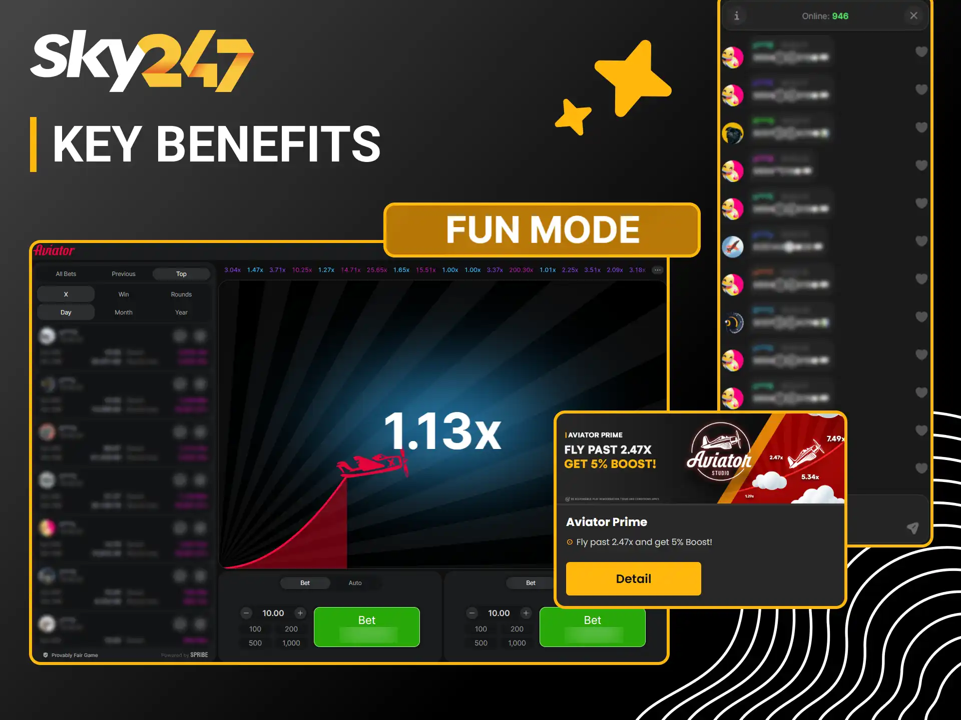 Discover the main benefits of playing the popular Aviator game on Sky247.