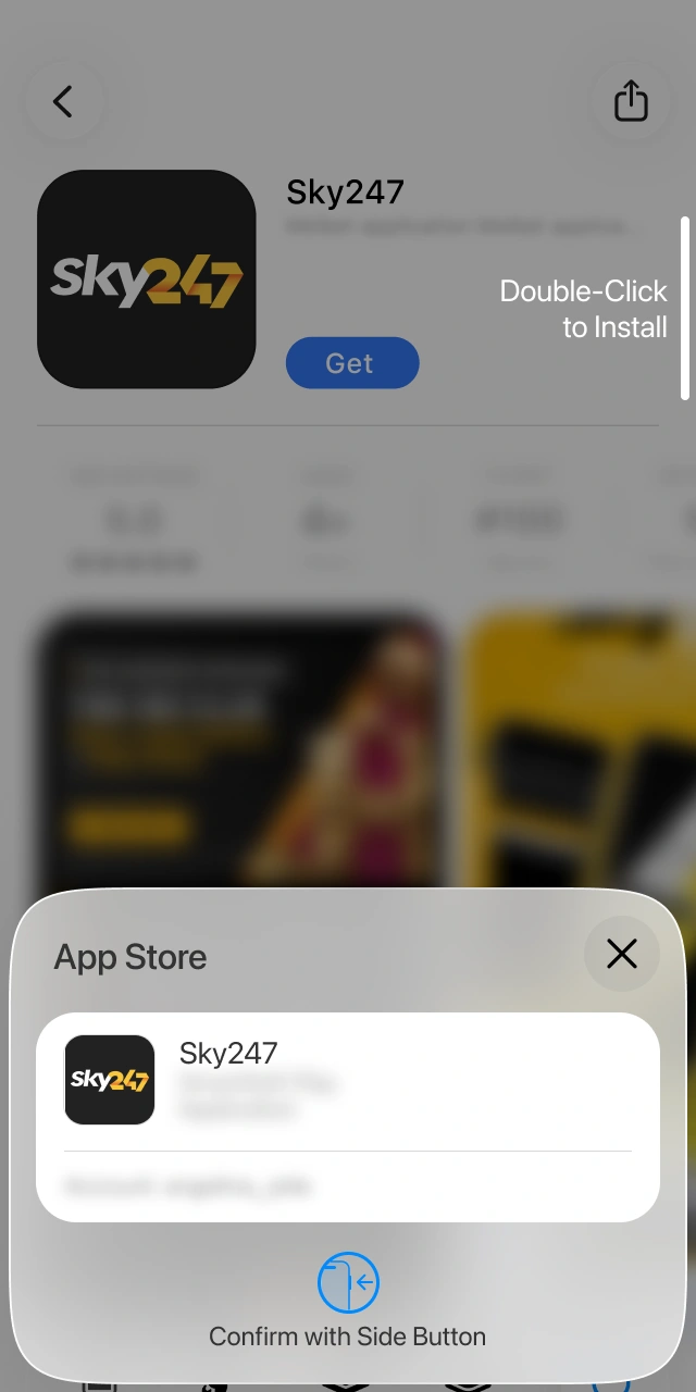 Authenticate your download on iOS to get the Sky247 Aviator app.