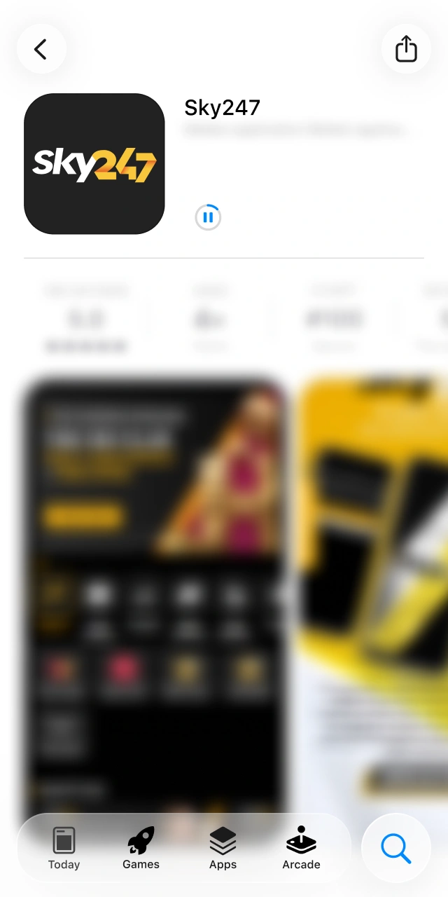 Complete the installation process of Sky247 Aviator on your iOS device.