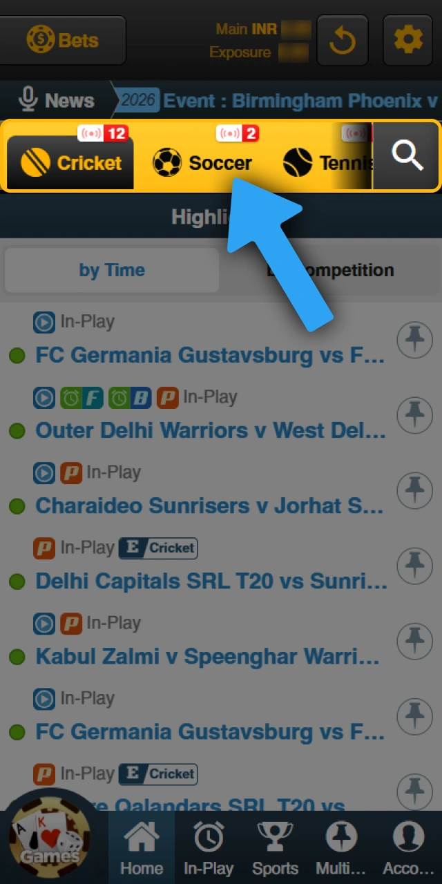 Choose your favorite match on Sky247 to prepare your bet.