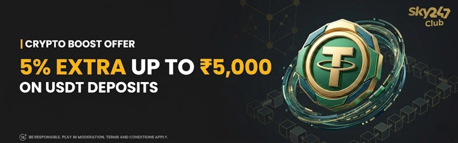 Boost your crypto deposits with an exclusive Sky247 USDT bonus.