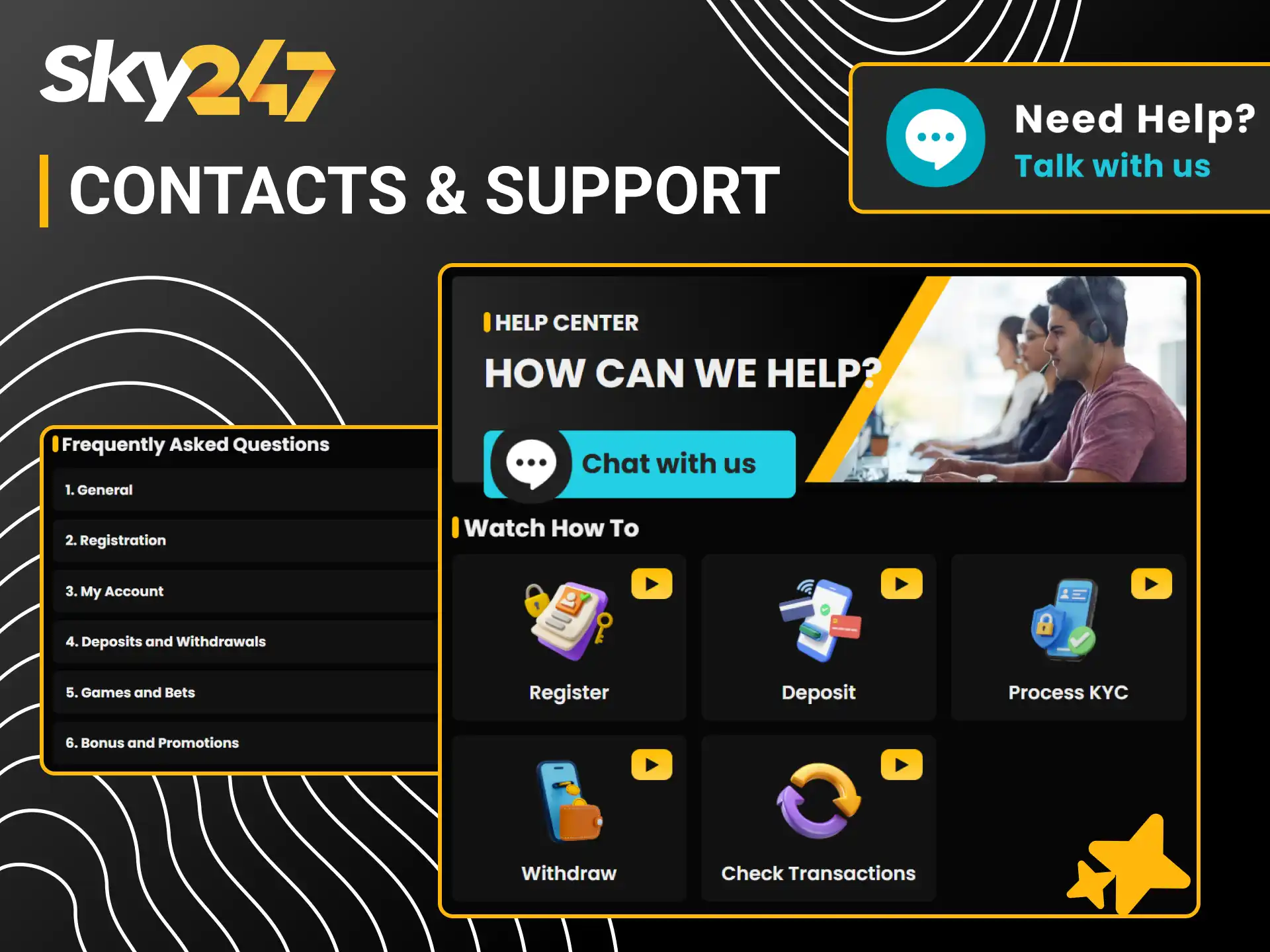 Contact Sky247 customer support team for assistance with your account.
