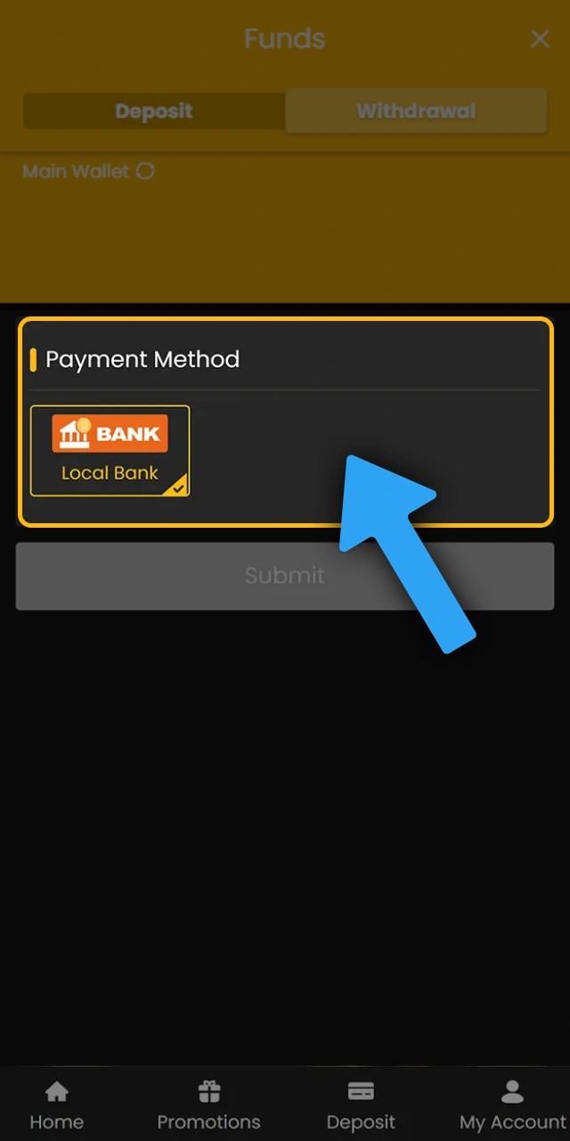 Choose a convenient banking option for your Sky247 withdrawal.