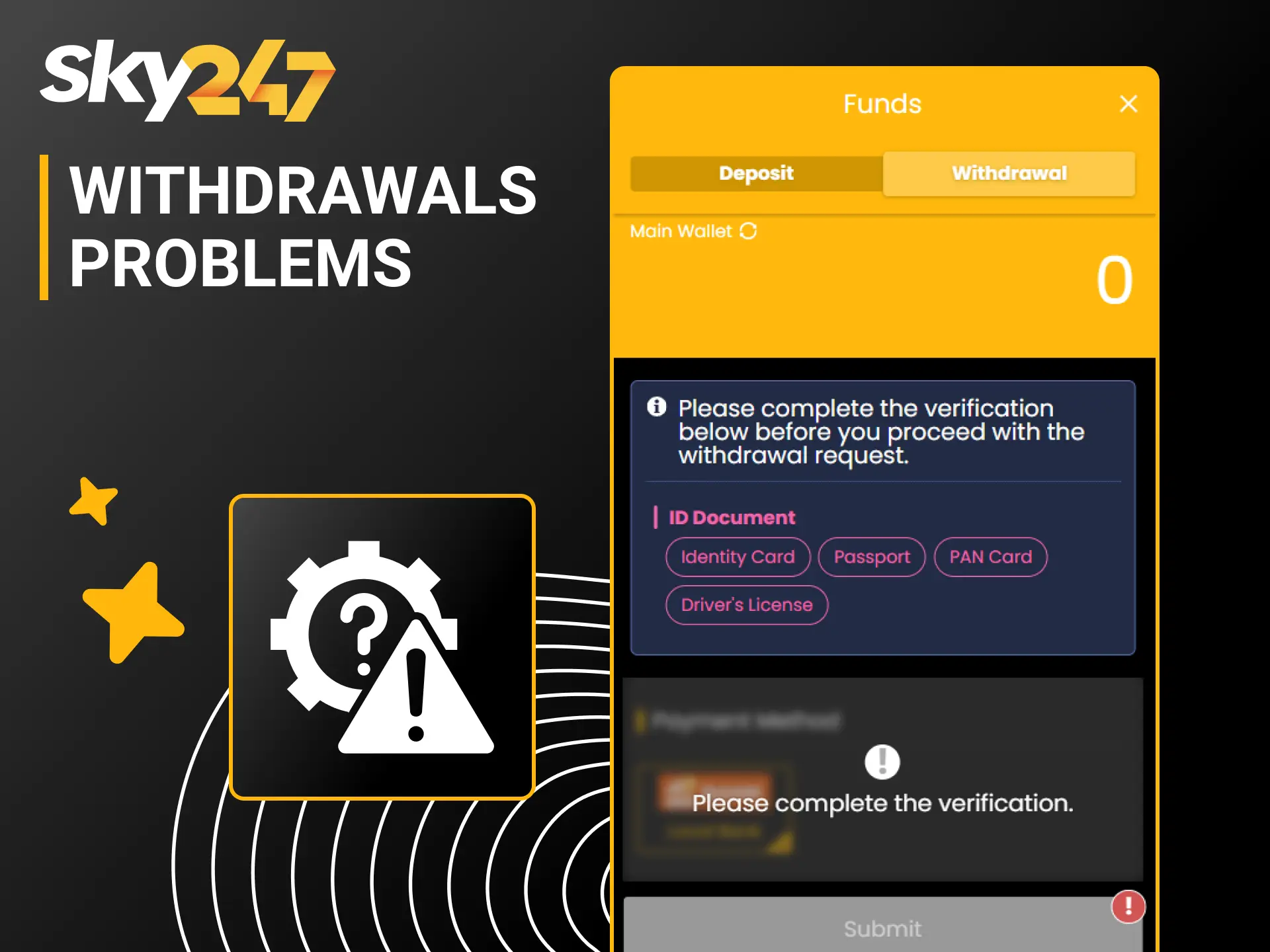Solve common transaction issues during your Sky247 withdrawal payout process.
